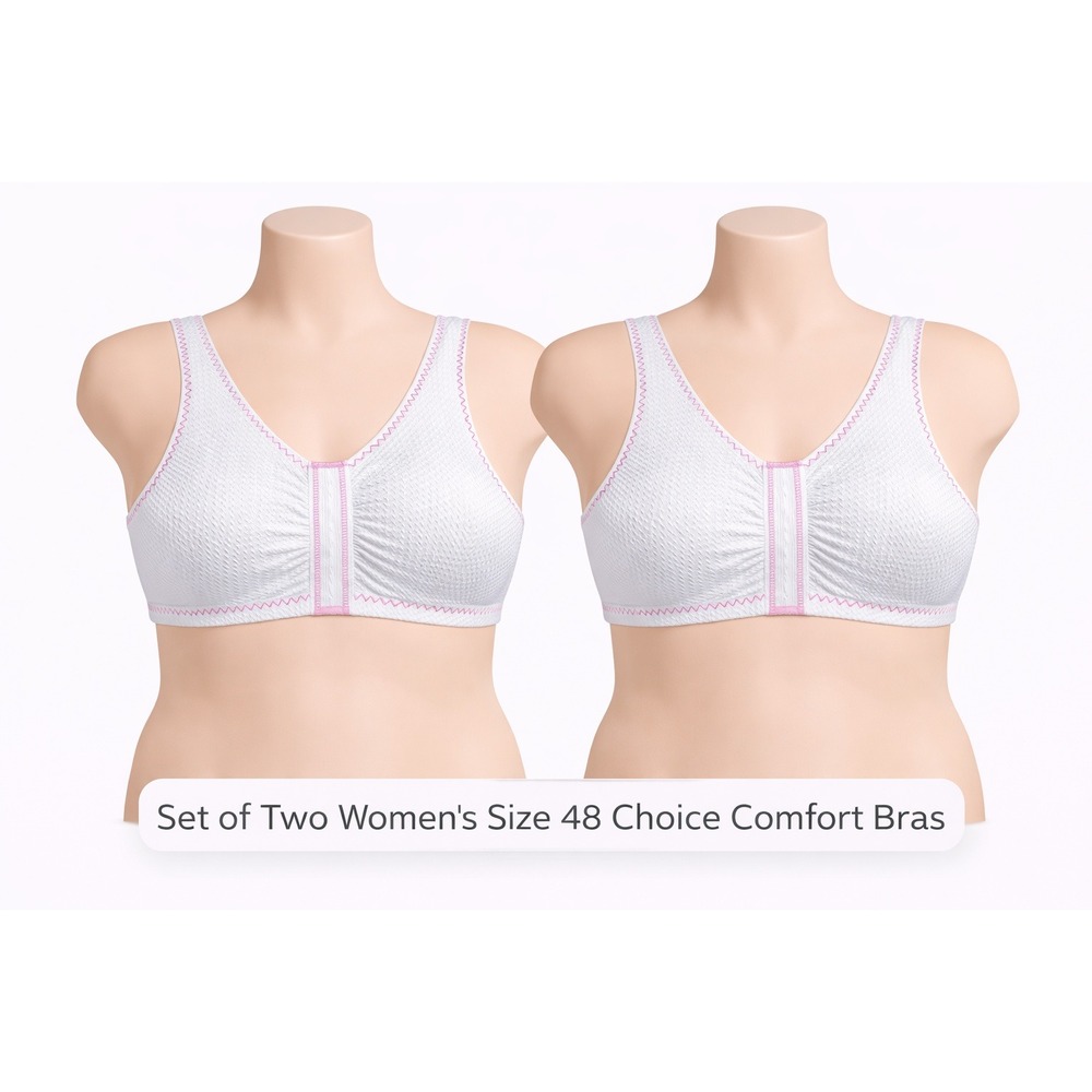 Set of 2 Dream Products Doctors Choice Comfort Bra White Front Close Size 48